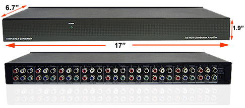 1 In 8 Out HD/SD Component Video Splitter + Composite Video Splitter + Digital Stereo Audio Splitter