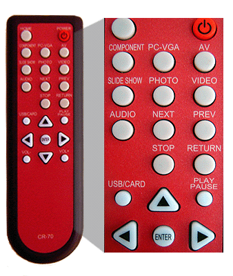 Remote Controller For 1080i Digital Photo Video TV Player DMP2 Model