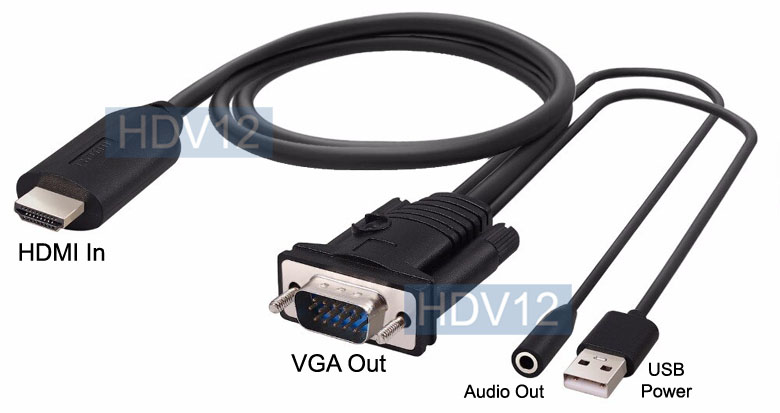 Plug-And-Play VGA To HDMI Video Converter With Audio Input