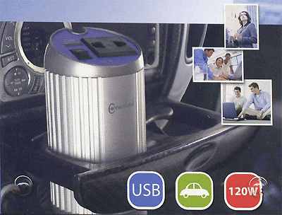 120W DC to AC Car Power Inverter With USB Charger Port