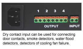 Dry Contact Input And Outputs Of The Remote Power Distribution PDU Monitor Server