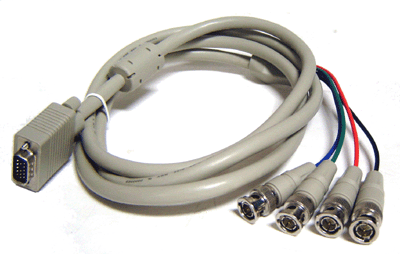 D-Sub 15-in VGA SVGA Male to 4 BNC Male RGBS Cable