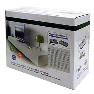 Package Of Wireless Audio/Video Transmitter Kit With IR Remote Control Extender