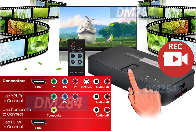 Krigsfanger Svække Calibre All-In-1 HD SD Video Recorder With HDMI Component Video RCA AV Inputs