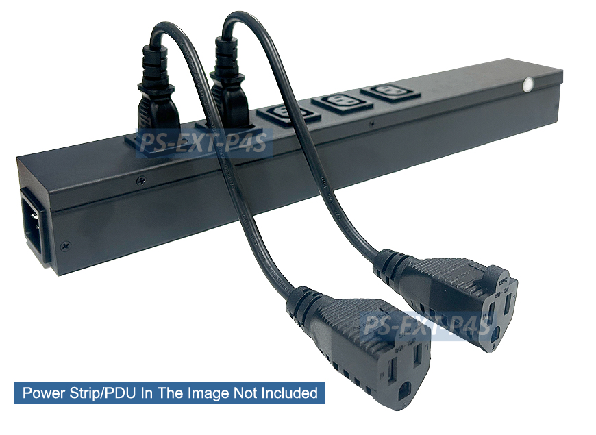 thumbnail image 2 of 5-Pack IEC C14 To C19 Power Adapters - 15A/10A Rated, PVC Molded, Black 2 of 9