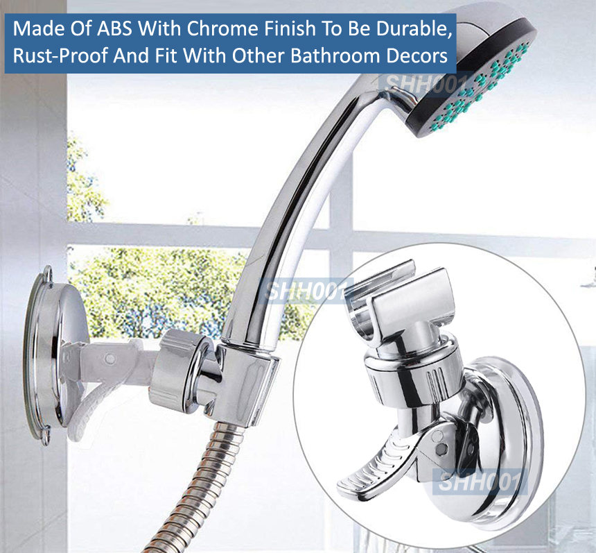 360° Adjustable ABS Bathroom Shower Head Holder – Universal Handheld Shower Bracket (Silver)